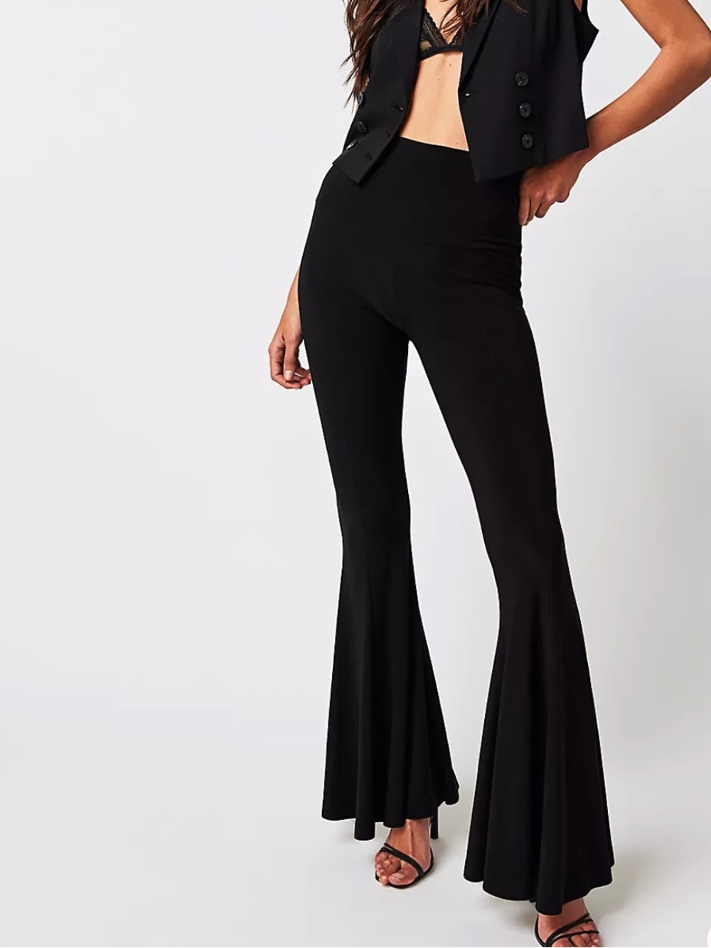 NORMA KAMALI | Fishtail Center Seam High Waist Flare Pants | XS